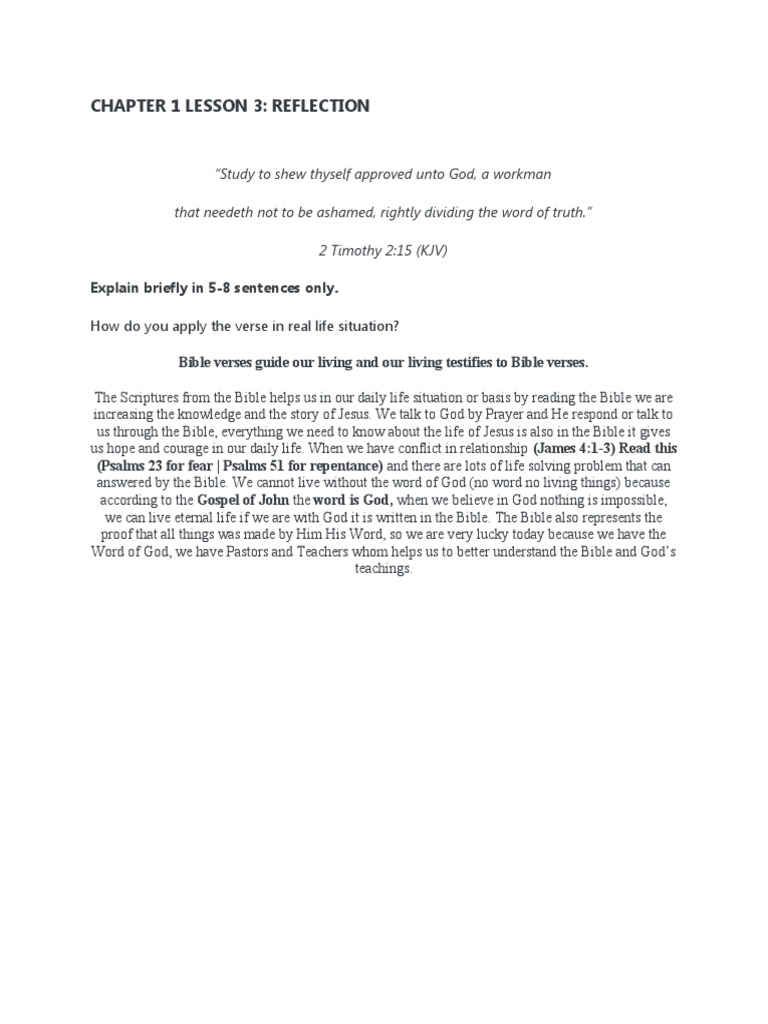 Applying Scripture in Daily Life | PDF