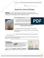 Student Exploration: Chemical Changes