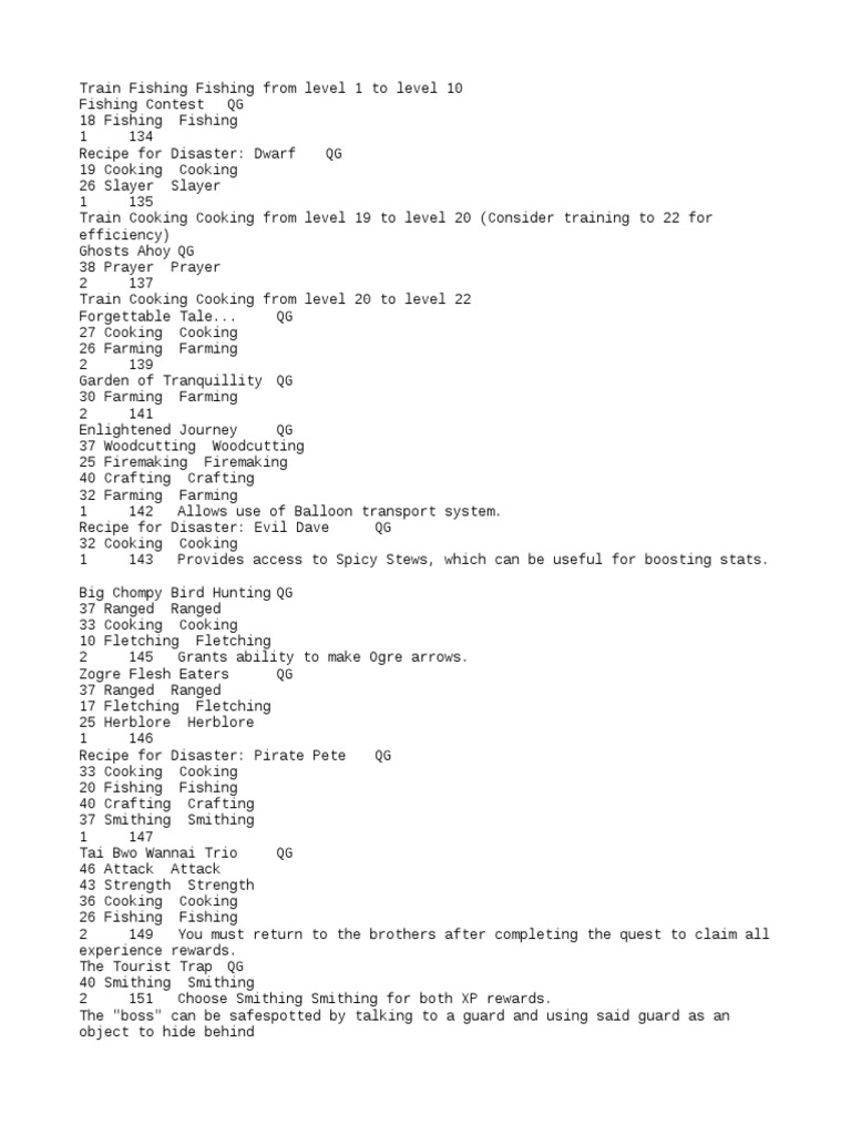 OSRS Optimal Quest Order Guide 7 PDF