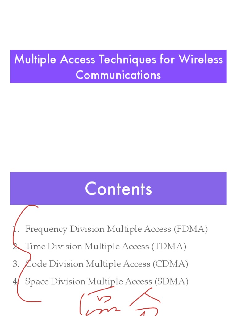 Wireless Multiple Access Techniques | PDF | Channel Access Method ...