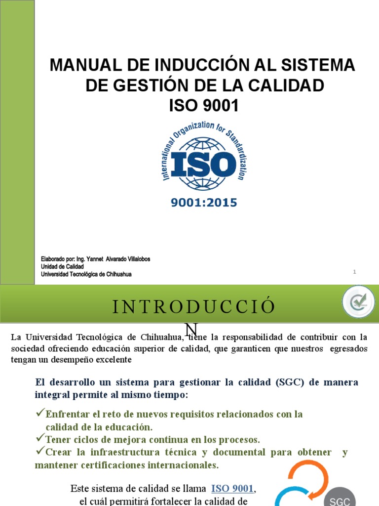 Inducción al Sistema ISO 9001:2015 | PDF | Gestión de la calidad ...