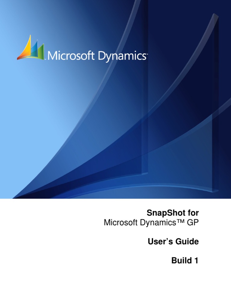 SnapShot of Microsoft Dynamics GP User Guide | PDF | Trademark ...