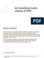 Peran Dan Kedudukan Kader Kesehatan Di PHC