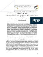 Lateral Deflection of Single Pile Caused by Lateral Loads in Clay Soils