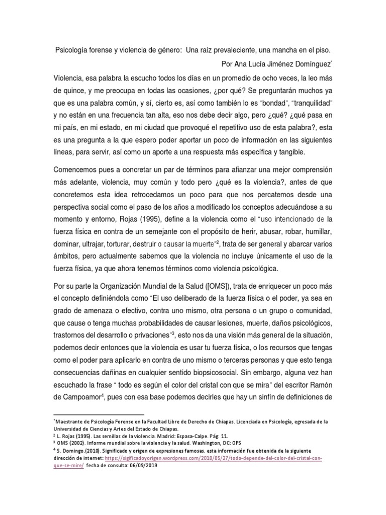 Psicología Forense y Violencia de Género | PDF | La violencia contra ...
