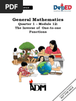 General Mathematics: Quarter 1 - Module 12: The Inverse of One-To-One Functions