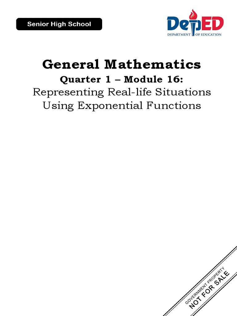 GenMath11 - Q1 - Mod16 - Representing Real Life Situations Using Exponential  Functions - 08082020 | PDF | Radioactive Decay | Compound Interest