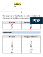 Class 2 - reciprocal fractions