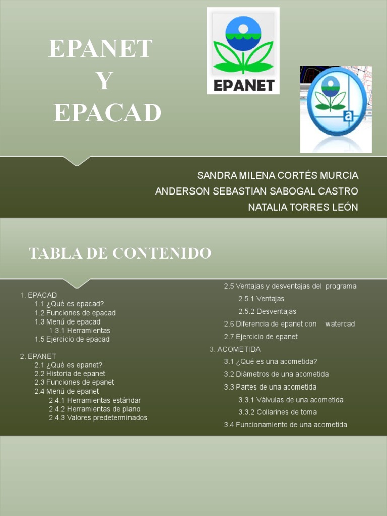 Guía sobre EPANET y EpaCAD | PDF | Tubería (transporte de fluidos ...