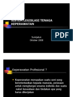 SISTEM LEGISLASI TENAGA KEPERAWATAN. Sumijatun Oktober 2008-Dikonversi