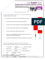 Grammar Snacks: The Present Continuous - Exercises