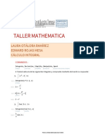 Taller Mathematica: Laura Otálora Ramírez Edward Rojas Mesa Cálculo Integral