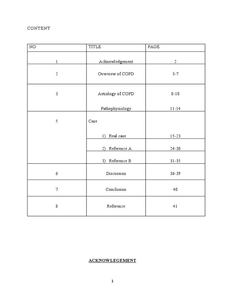 COPD: A Clinical Overview | PDF | Chronic Obstructive Pulmonary Disease ...