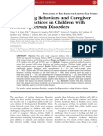 Child Eating Behaviors and Caregiver Feeding Practices in Children With Autism Spectrum Disorders