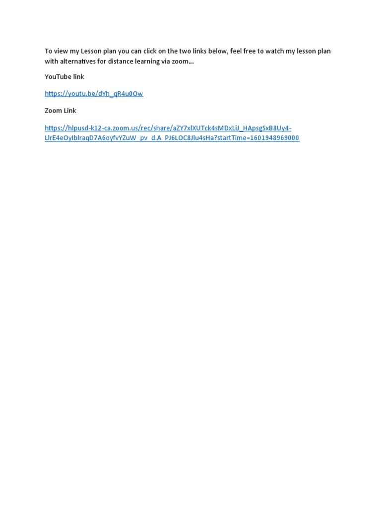 Distance Learning Lesson Plan Links | PDF | Career & Growth | Social ...