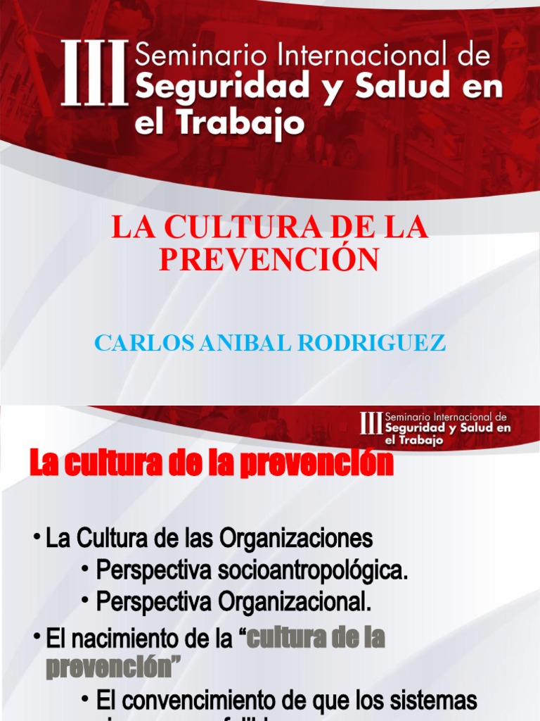 Cultura de Prevención en Seguridad Organizacional | PDF | Seguridad ...