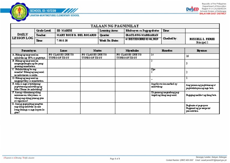 REFLECTION ESP WK 6 | PDF
