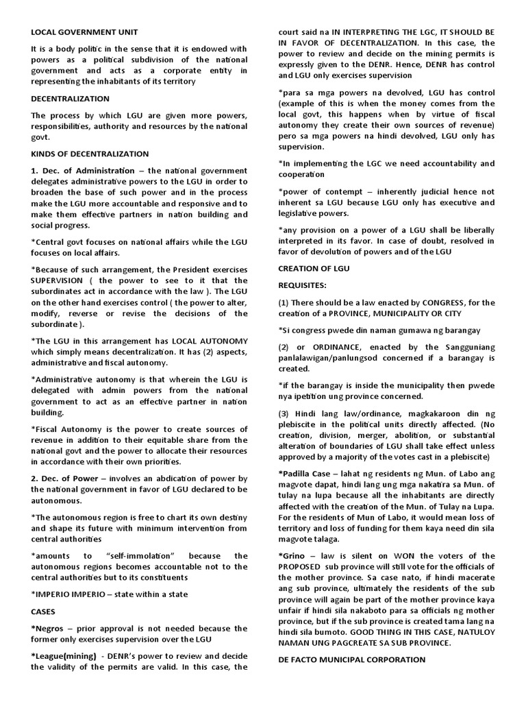Understanding Local Government Units | PDF | Nuisance | Eminent Domain