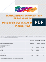 Management Information CLASS (L-03 & 04) : Prepared By: A.K.M Mesbahul Karim FCA