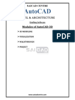 Autocad: Civil & Architecture Modules of Autocad-3D