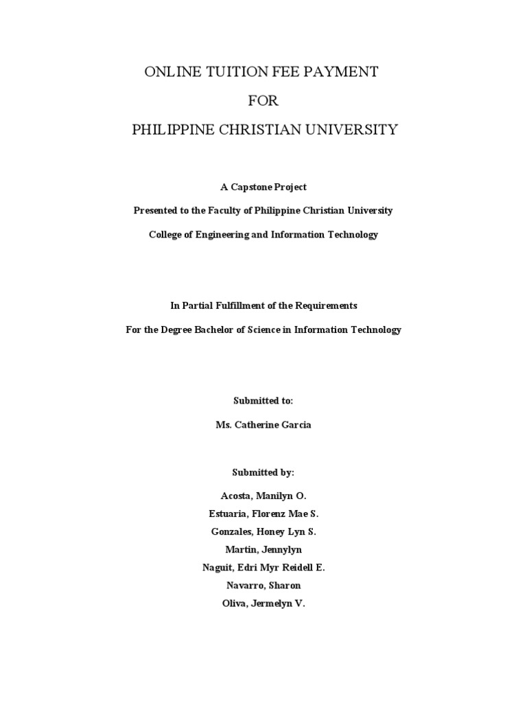 Online Tuition Fee Payment FOR Philippine Christian University | PDF ...