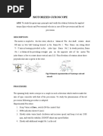 Experiment 6 Motorized Gyroscope: AIM: To Study The Gyroscopic Principle and Verify The Relation Between The Applied