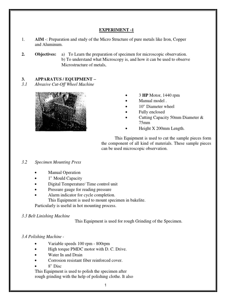 Metallography Lab Manual for Metals | PDF | Cast Iron | Heat Treating