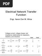 Electrical Network Transfer Function