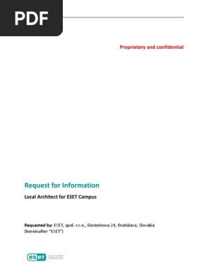 RFI - Local Architect_ESET Campus