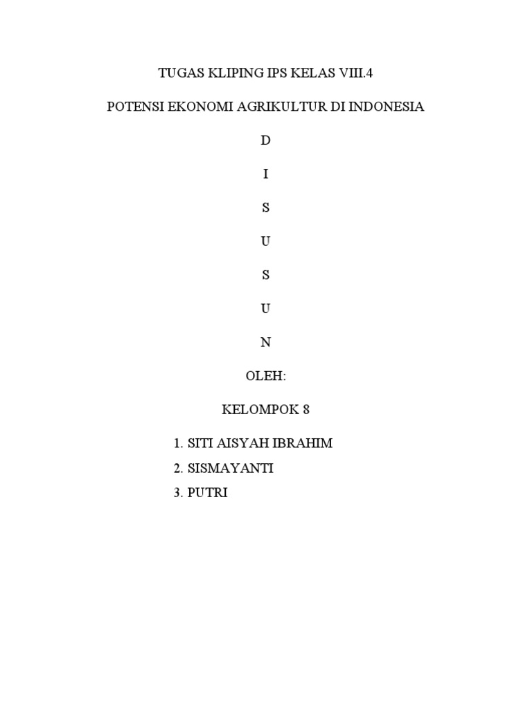 Tugas Kliping Ips Kelas Viii