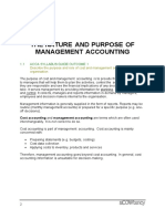 The Nature and Purpose of Management Accounting: 1.1 Acca Syllabus Guide Outcome 1
