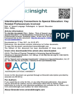 Interdisciplinary Connections To Special Education: Key Related Professionals Involved