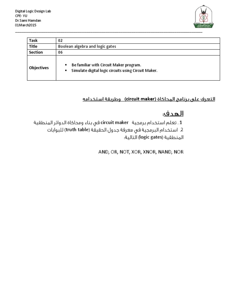 Circuit Maker Tutorial PDF Logic Gate Logic Synthesis