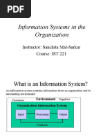 Information Systems in The Organization: Instructor: Sanchita Mal-Sarkar Course: IST 221