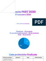 Lista proiectelor PARȚ 2020, implementate la date de 17 octombrie 2020