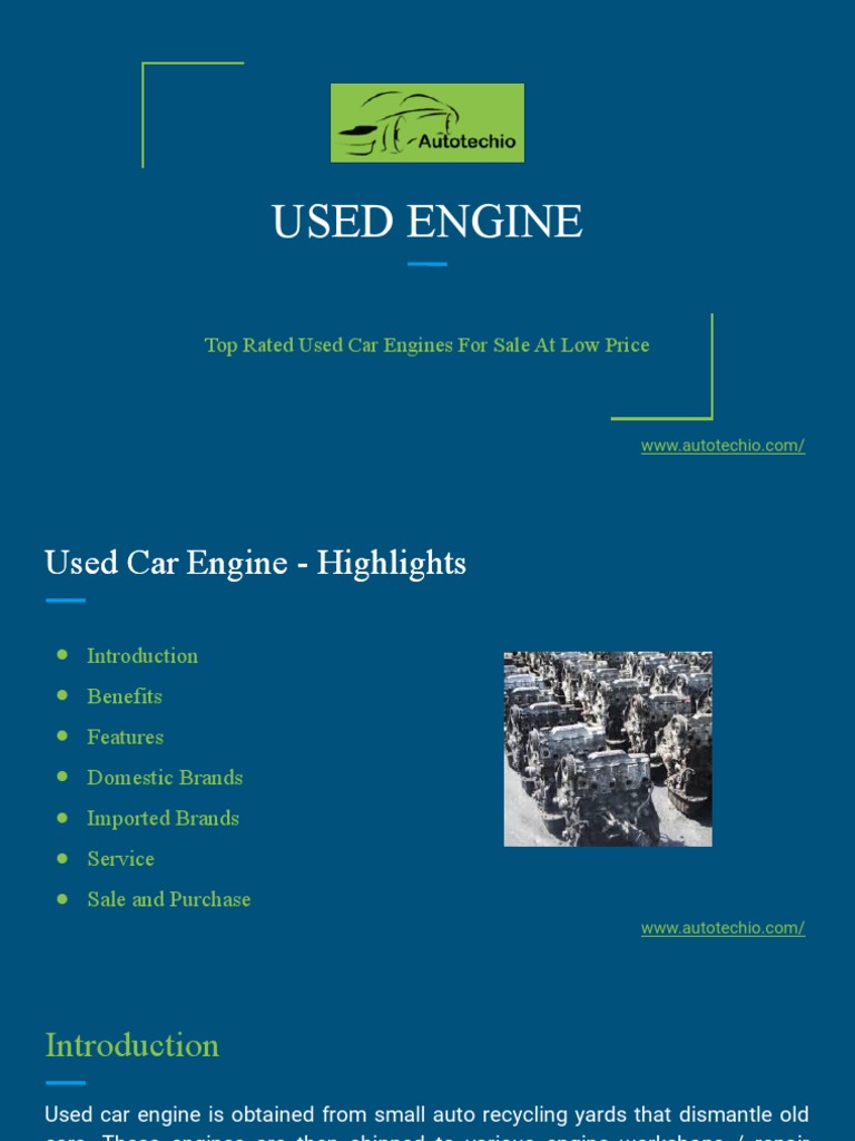 Top Rated Used Car Engines For Sale at Low Price PDF