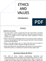 ETHICS AND VALUES IN BUSINESS