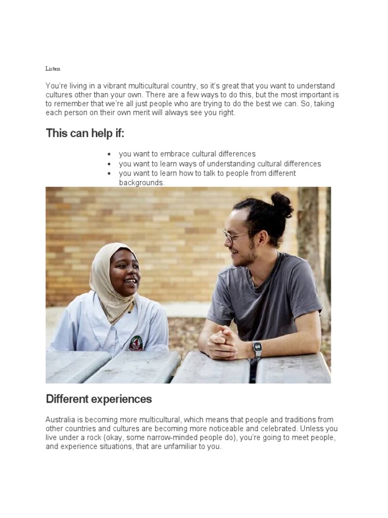 Embracing Cultural Understanding | PDF | Social Psychology ...