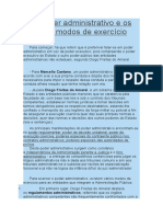 O Poder Administrativo e Os Seus Modos de Exercício