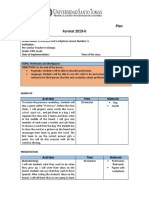 Lesson Plan Format 2019-II: Activities Time Materials