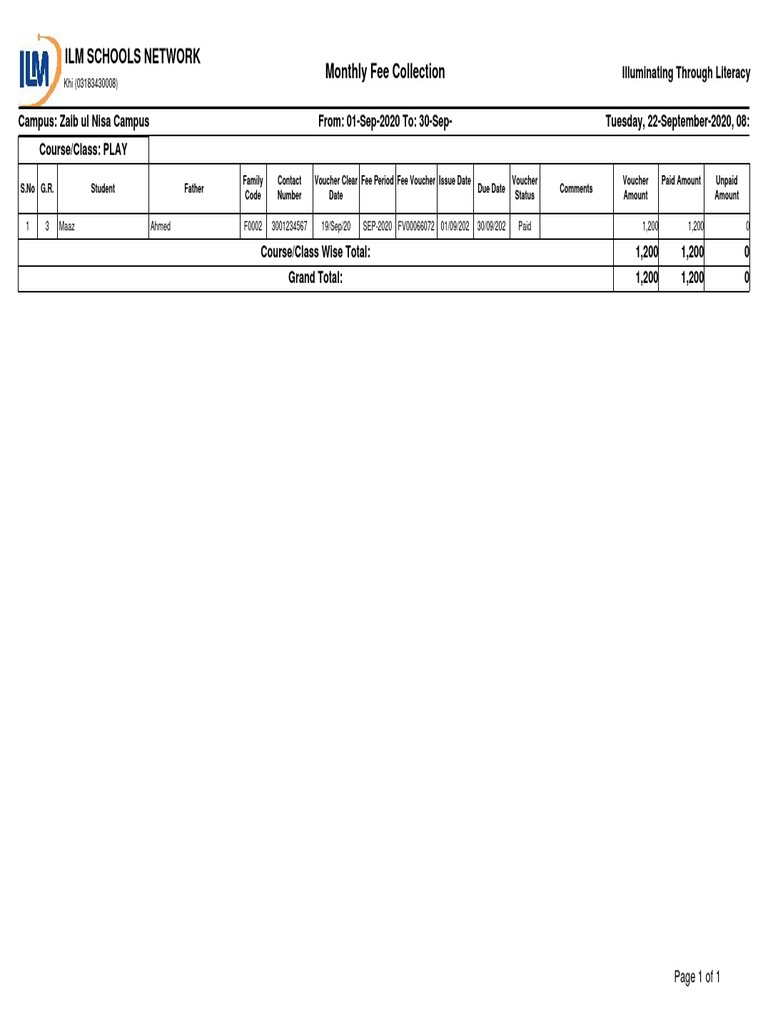 Ars Fee Collection PDF Report PDF | PDF