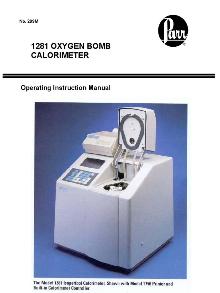 1281 Oxygen Bomb Calorimeter Operating Instruction Manual PDF