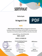 Certificate for Fitri Anggraini S.Tr.Keb for "Sertifikat Webinar Pencegah..."