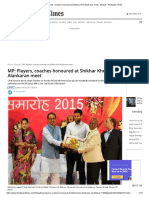 MP - Players, Coaches Honoured at Shikhar Khel Alankaran Meet - Bhopal - Hindustan Times