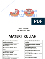 PENGANTAR KULIAH Filsafat Ilmu FK UHO 2015-2016