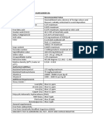 Refined SF Oil - Specifications