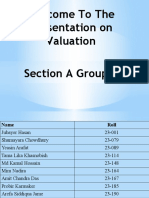 Welcome To The Presentation On Valuation Section A Group 1