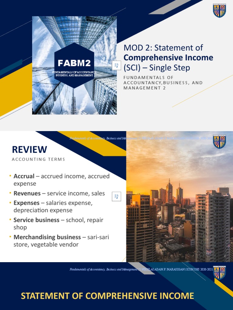 Single-Step Statement of Comprehensive Income | PDF | Net Income | Revenue