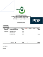 Statement of Account: Pharmastar Int'L Trading Corp