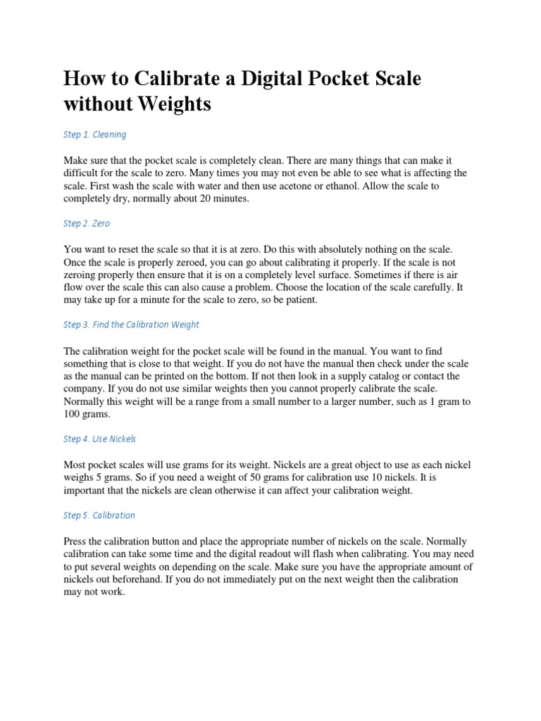 How To Calibrate A Digital Pocket Scale Without Weights Step 1